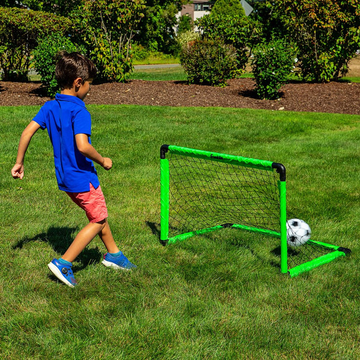 Kids Mini Soccer Goal Set - Includes Goal, Ball + Pump