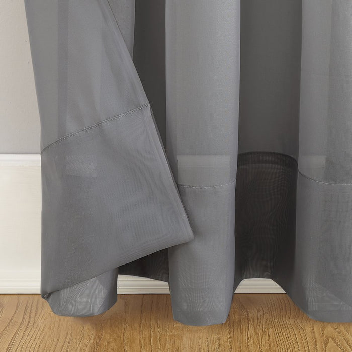 Mainstays Marjorie Sheer Voile Curtain, Single Panel, 59"W X 63"L, Gray