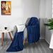 Fleece Blanket Queen Size Navy 300GSM Luxury Bed Blanket Anti-Static Fuzzy Soft Blanket Microfiber (90X90 Inches)