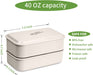 Bento Lunch Box for Adults & Kids,Leakproof Bento Box Containers,2-In-1Compartment with Spoon and Fork,Bpa-Free,40 OZ Capacity