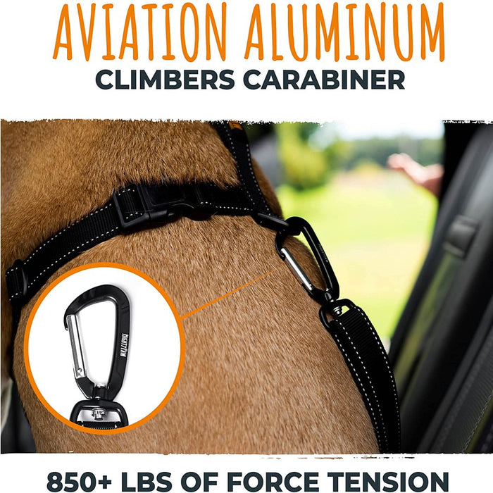 Dog Seat Belt, Pet Safety Belt, Created with Human Seatbelt Material. Keep Your Dog Safe in the Car