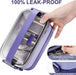 Stainless Steel Bento Box for Adults&Kids,Japanese Leakproof Lunch Box Divided Food Meal Storage Containers Set Stackable 2 Layer for Children School Picnic Blue