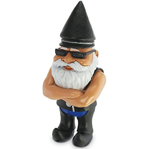 Biker Gnome - 9"H Biker Garden Gnome Weatherproof Statue