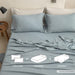 Simple&Opulence 100% Linen Sheet Set Solid Color-4 Pcs Washed French Linen Bed Sheets(1 Flat Sheet,1 Fitted Sheet,2 Pillowcases)-Breathable Bedding Set (Dusty Blue, Queen)