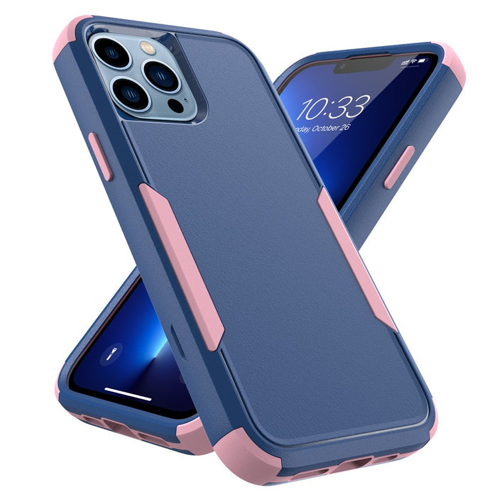 for Iphone 13 Pro Max/13 Pro/13/13 Mini Phone Case with Belt Clip Stand Shockproof Protective Case Hybrid Armor Cover, Navy Blue