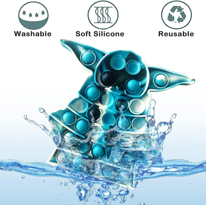 Silicone Yoda Tie-Dye Push Bubble Fidget Toy, Autism Special Needs Stress Reliever, Squeeze Sensory Tools to Relieve Emotional Stress for Kids Adults