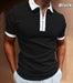 Polo T Shirt Men Zipper Collar Fashion Golf Short Sleeve 2 Tone Zip Dress Camisa