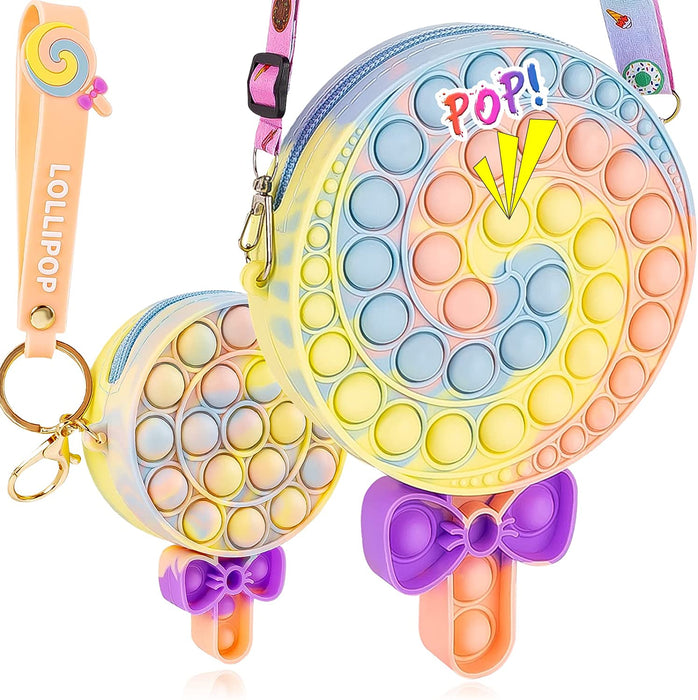 Livingcoral Fidget Toys, Pop Bubble Fidget Sensory Toy, Push Fidget Toy for Kids, Silicone Stress Toys (Ice Cream)
