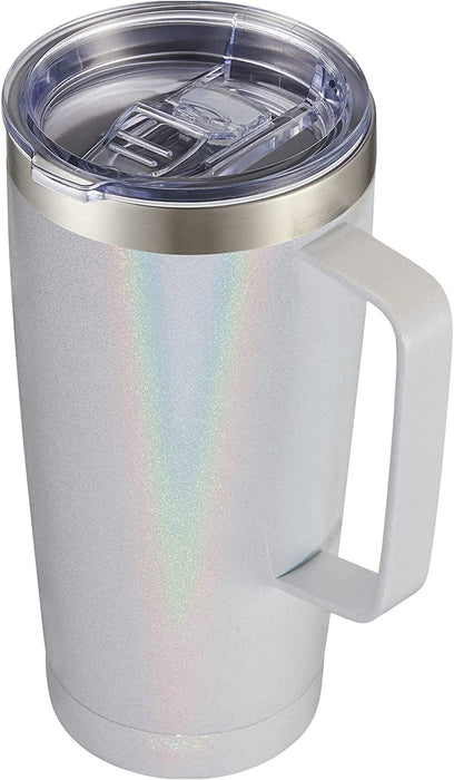 20 Oz Tumbler Mug with Lid and Straw, Insulated Travel Coffee Mug with Handle, Double Wall Stainless Steel Vacuum Coffee Tumbler, Thermal Coffee Cup, Navy Blue