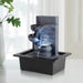 Indoor Fountain Tabletop Fountain Waterfall Fountains Relaxation Water Feature Feng Shui Zen Meditation Desktop Fountain with LED Light for Home and Office Indoor Spaces Decor (Style 6)