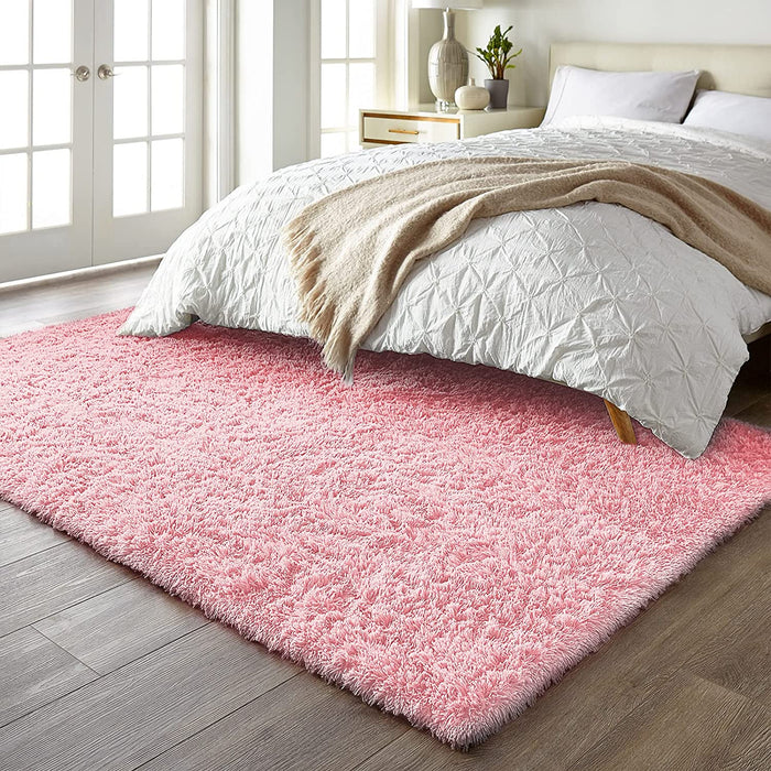 Rugs for Living Room 6X9 Pink, Large Fluffy Shag Fuzzy Plush Soft Living Room Area Rugs, Floor Shaggy Carpets for Bedroom, Carpet for Kids Boys Girls Dorm Nursery Home Decor Aesthetic