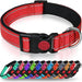 Reflective Dog Collar with Safety Locking Buckle, Adjustable Nylon Pet Collars for Extra Large Dogs, Red