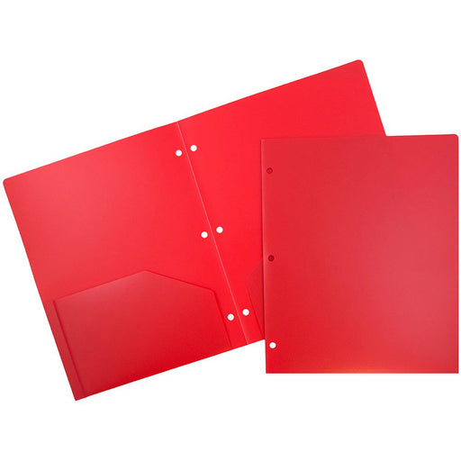 JAM Paper Heavy Duty 3 Hole Punch Folders, 2 Pocket, Assorted Colors, 6 per Pack
