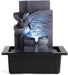 Indoor Fountain Tabletop Fountain Waterfall Fountains Relaxation Water Feature Feng Shui Zen Meditation Desktop Fountain with LED Light for Home and Office Indoor Spaces Decor (Style 6)