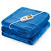 Electric Blanket Heated Blanket 50" X 60" Flannel Heated Throw with 10 Heating Levels, Auto-Off, Machine Washable, Blue