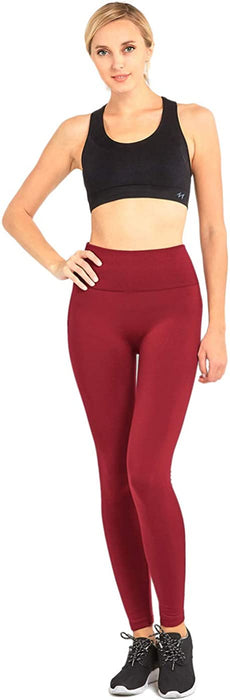 Leggings - Women'S Fleece Lined Solid Color High Waist Full Length Winter Leggings