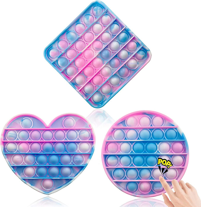 Big Pop It Fidget Toy, Poppers Fidget Toy 100 Pop Bubbles Silicone Pressure Relieving Toy,For Kids Autism and Adult Anxiety Easy to Grasp Pop Silicone Toy