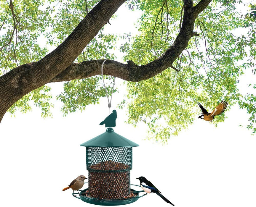 Bird Feeder for outside Hanging,Squirrel Proof Wild Bird Seed Feeders for Outdoor, Metal Large Bird Feeders Waterproof with 4 Lbs Seed Capacity for Cardinal, Sparrow,Finch,Chickadee Etc