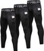 3 Pack Men'S Compression Pants Cool Dry Athletic Tights Sport Leggings with Pocket Baselayer for Running Football Yoga