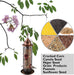 Birdland Tube Wild Bird Feeder for Garden Yard Outdoor Decor, with 4 Feeding Ports & Drainage Holes, 1.35 Lb Capacity, Bronze