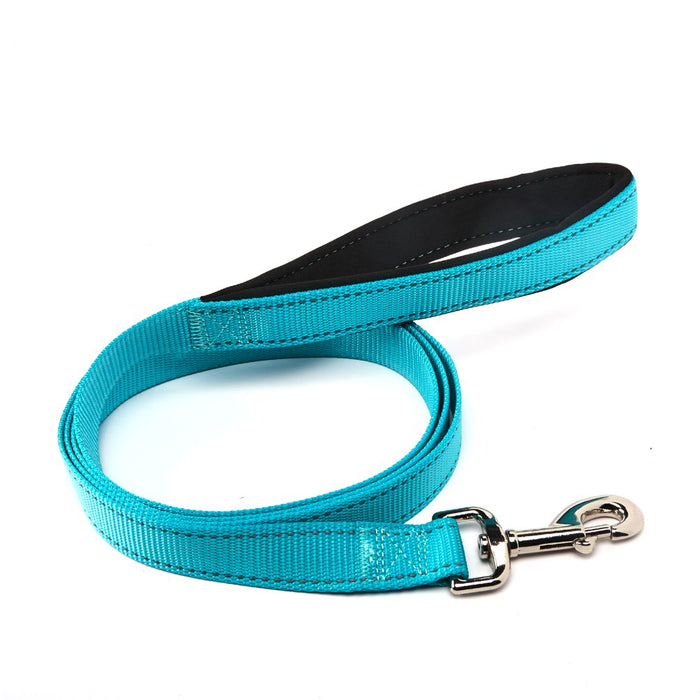 Vibrant Life Reflective Comfort Dog Leash, Large, Teal, 6Ft X 1In
