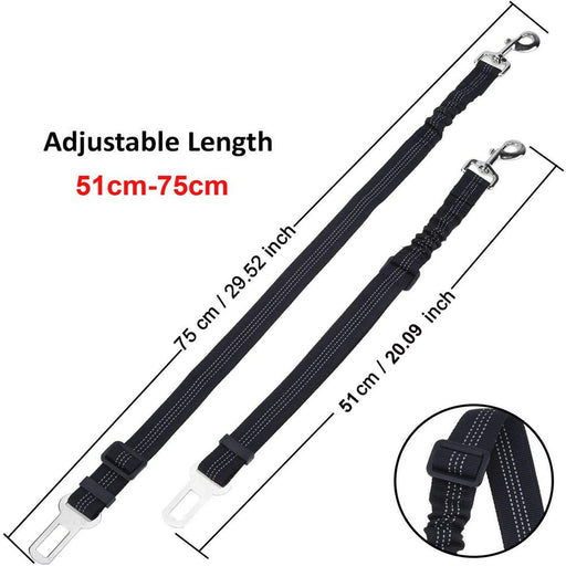 Dog Seatbelt Leash for Cars, 2-Packs Pet Safety Seat Belt Harness with Shock Absorbing Bungee and Reflective Threads for Car Dogs Restraint