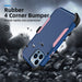 for Iphone 13 Pro Max/13 Pro/13/13 Mini Phone Case with Belt Clip Stand Shockproof Protective Case Hybrid Armor Cover, Navy Blue