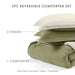 Sage & Ivory down Alternative, 3-Piece Reversible Comforter Set, Full/Queen, by Noble Linens