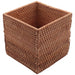 Square Rattan Tissue Box Cover, Hand Woven Wicker Tissue Holder, 5.7 X 5.7 X 5.7 Inches, Wood Color