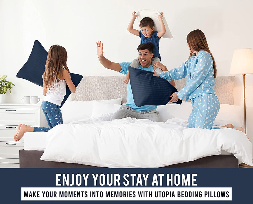 Bed Pillows for Sleeping European Size (Navy), Set of 2, Cooling Hotel Quality, for Back, Stomach or Side Sleepers