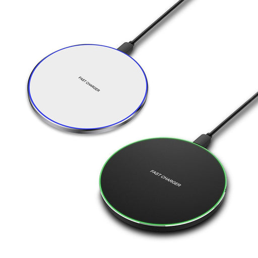 Wireless Charger for Apple Samsung Mobile Phones Aluminum Alloy Disc Wireless Charger QI 10 W Fast Charging