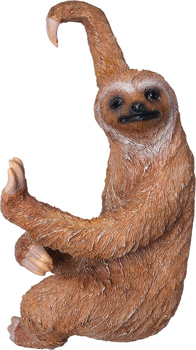 Sloth Fence Hanger - Outdoor Hanging Sloth Statue- Detailed Garden Decor for Wall, Patio, Porch, Fence, Window
