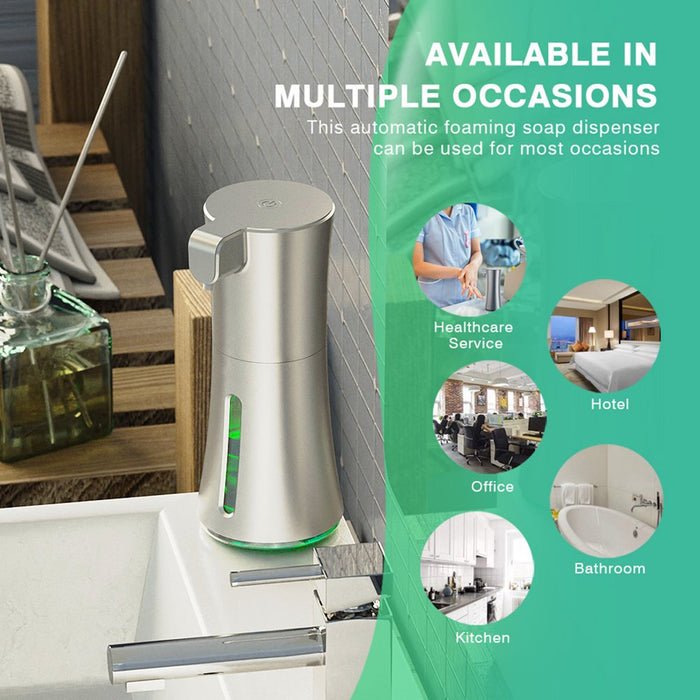 Automatic Soap Dispenser,Foaming Soap Dispenser Touchless 350Ml/12Oz,Battery Operated Hand Free Automatic Foam Liquid Soap Dispenser for Bathroom or Kitchen
