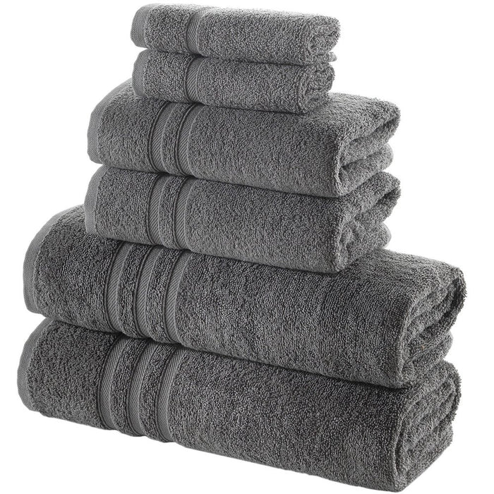 Grey 6 Pack Bath Linen Sets for Bathroom Original Turkish Cotton Soft, Absorbent and Premium 2 Bath , 2 Hand , 2 Washcloths