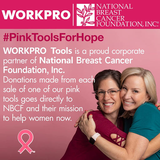 Pink Tool Kit - Hand Tool Set with Easy Carrying round Pouch - Durable, Long Lasting Chrome Finish Tools - Household Tool Kit Perfect for DIY, Home Maintenance - Pink Ribbon