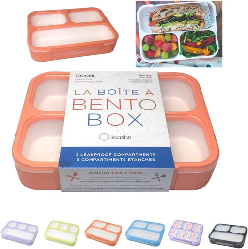 Bento Lunch Box Kids & Adult: Leakproof Lunch Containers for Boys & Girls with 3 Compartments - School, Daycare, Meal Planning Portion Control Container, Bpa-Free Boxes, Utensils | Blue Purple 2 Pack
