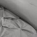 Comfort Spaces Cavoy Faux Silk 5-Piece Tufted Gray Comforter Set with Bed Skirt and Decorative Pillow, Queen