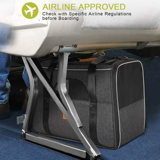 Dog Carrier  Cat Carrier Pet Travel Carrier Bag Airline Approved Folding Fabric Pet Carrier for Small Dogs Puppies Medium Cats, W/Locking Safety Zippers, Foldable Bowl