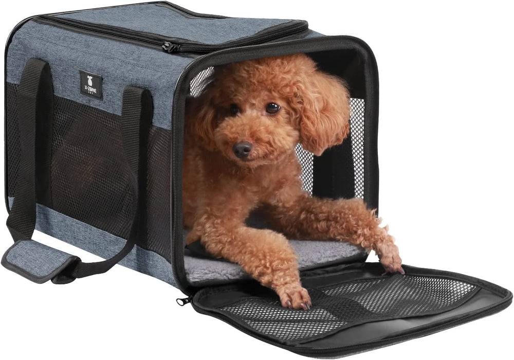 Cat Carrier Pet Carrier Portable Kitten Carrier for Small Medium Cats under 25 Lbs,Cat Carrying Case with Removable Fleece Pad,Airline Approved Soft Sided Pet Travel Carrier