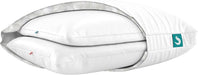 Bed Support Adjustable Hypoallergenic Cool Sleeping Loft Soft Pillow with Removeable Microfiber Cover, Queen Size, White