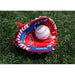 Rawlings Players Series Baseball Glove W/ Ball, 9.5 Inch, Red/Navy, Right Hand Throw