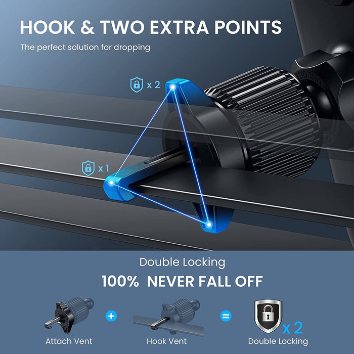 Phone Mount for Car Vent [2022 Upgraded Clip] Cell Phone Holder Car Hands Free Cradle in Vehicle Car Phone Holder Mount Fit for Smartphone, Iphone, Cell Phone Automobile Cradles Universal
