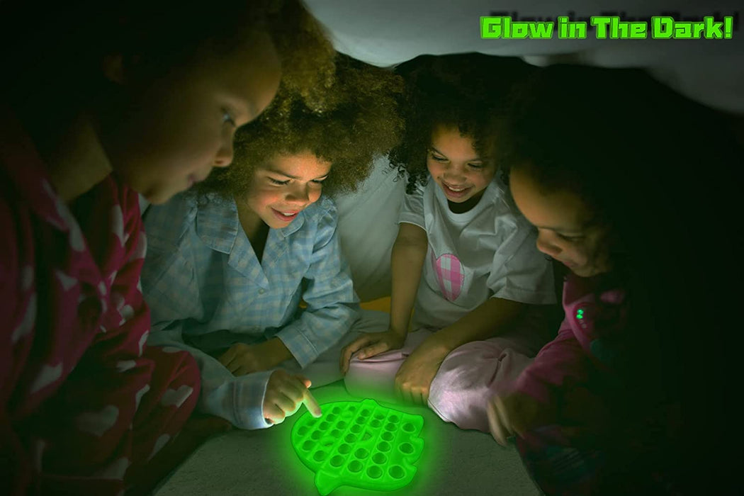 Push Bubbles Pop Fluorescent Fidget Sensory Toy, Glow in the Dark Fidget Toys Stress Relief Silicone Bubble Toy Autism ADHD Anti-Anxiety Tools for Kids and Adult(Ghost)