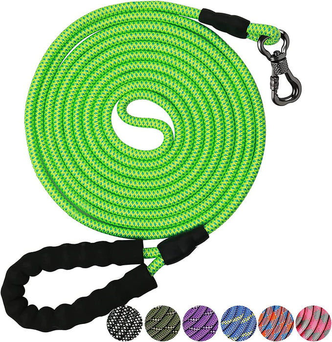 Heavy Duty Dog Leash, 30FT Reflective Dog Leash with Swivel Lockable Hook and Comfortable Padded Handle, Puppy Leash for Walking, Hunting, Camping, Backyard for Small Medium and Large Dogs