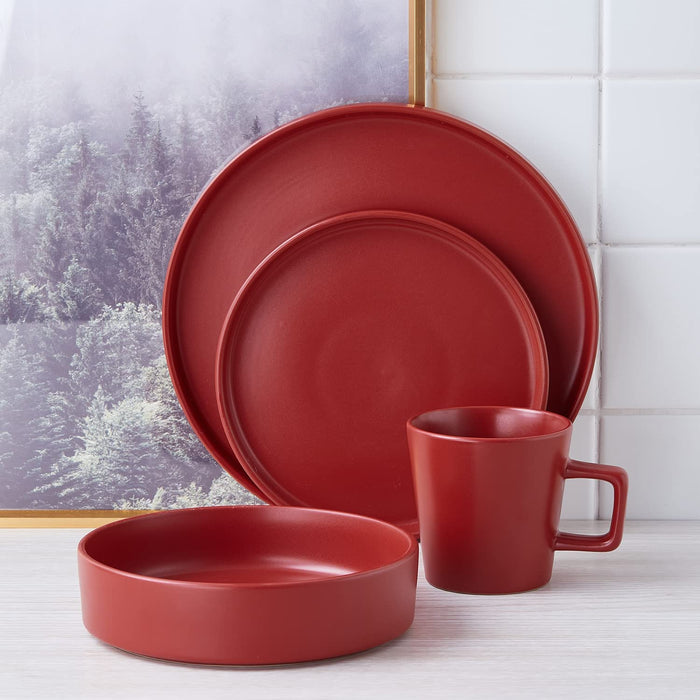 Coupe Dinnerware Set, Service for 8, Black Matte, 32 Piece