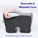 Patented Pressure Relief Seat Cushion for Long Sitting Hours on Office/Home Chair, Car, Wheelchair - Extra-Dense Memory Foam for Hip, Tailbone, Coccyx, Sciatica - Light Grey