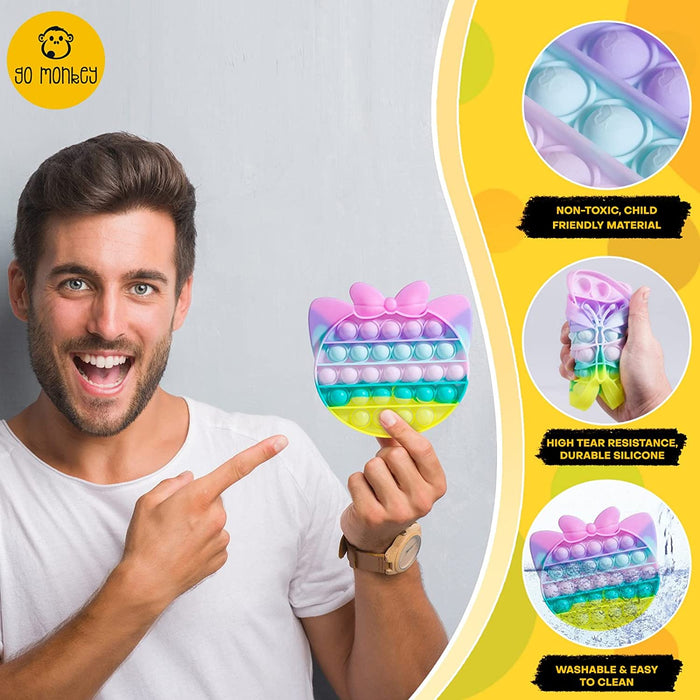 – 5 Pop Its Fidget Toy Pack Dinosaur Butterfly Kitty Unicorn Pop It and Fidget Spinner Rainbow Pop It Fidget Toys Autism ADHD Stress Anxiety Relief Popit Sensory Toys for Girls Boys