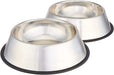 Stainless Steel Pet Dog Water and Food Bowl, Set of 2 (11 X 3 Inches)