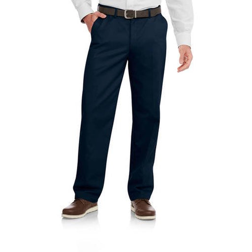Men'S and Big Men'S Wrinkle Resistant Flat Front Twill Pants with Soil Release