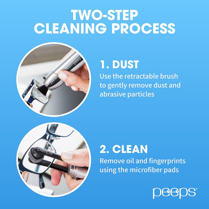 Carbonklean Glasses Cleaner - for Eyeglasses, Reading Glasses, and More - Lens Cleaner with Carbon Microfiber Tech - Injected Blue - 1 Count